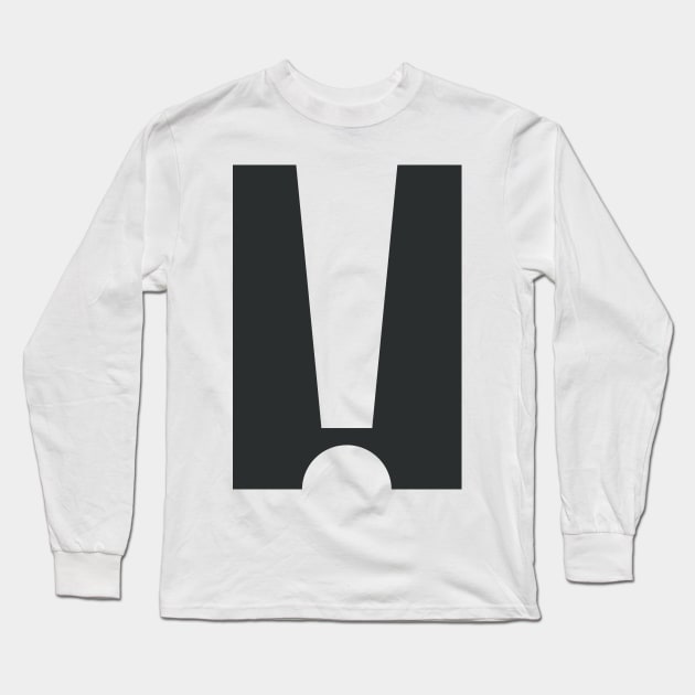 Exclamation (White on Black) Long Sleeve T-Shirt by Blue-Banana